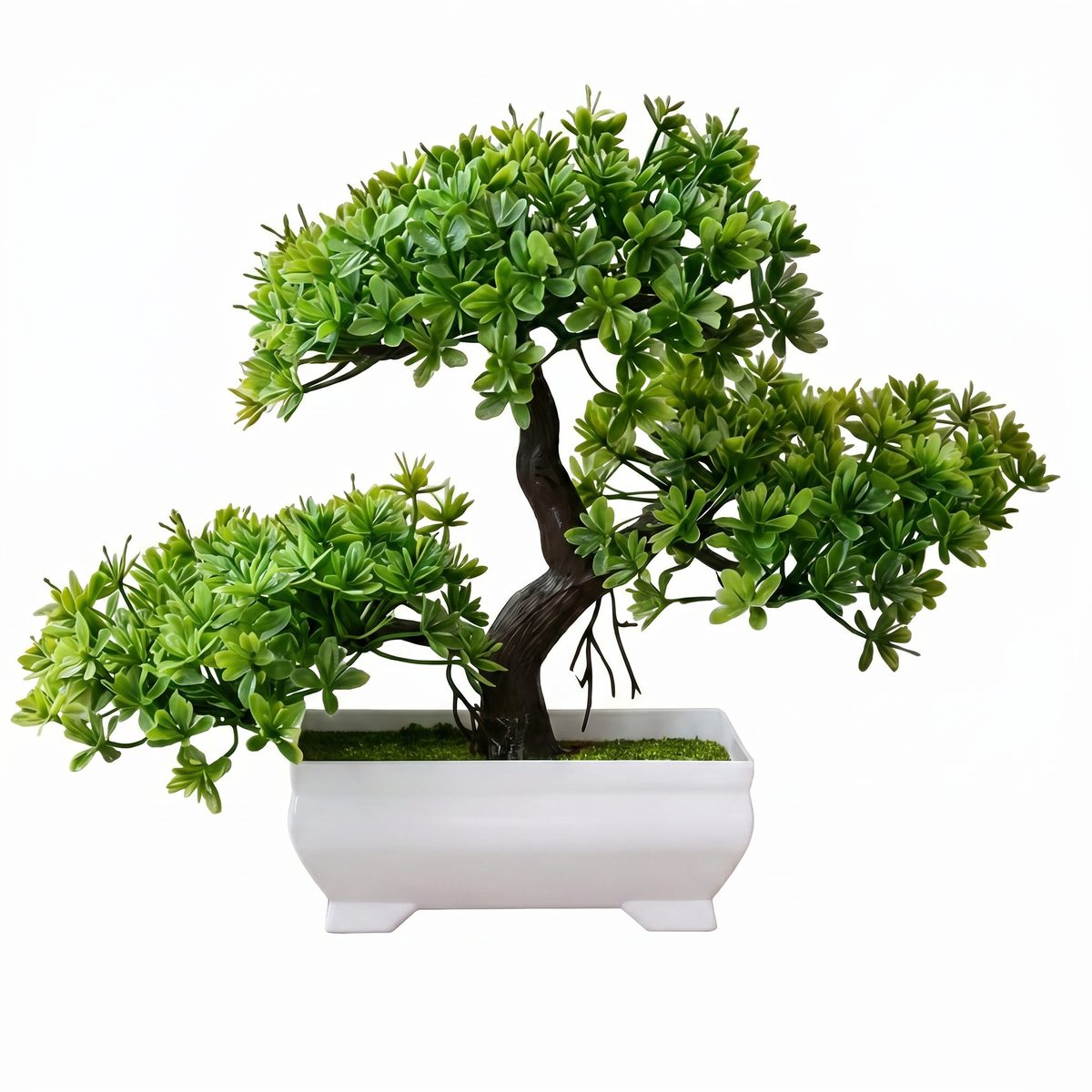 Artificial Bonsai Tree Sculptural Trunk White Ceramic Pot