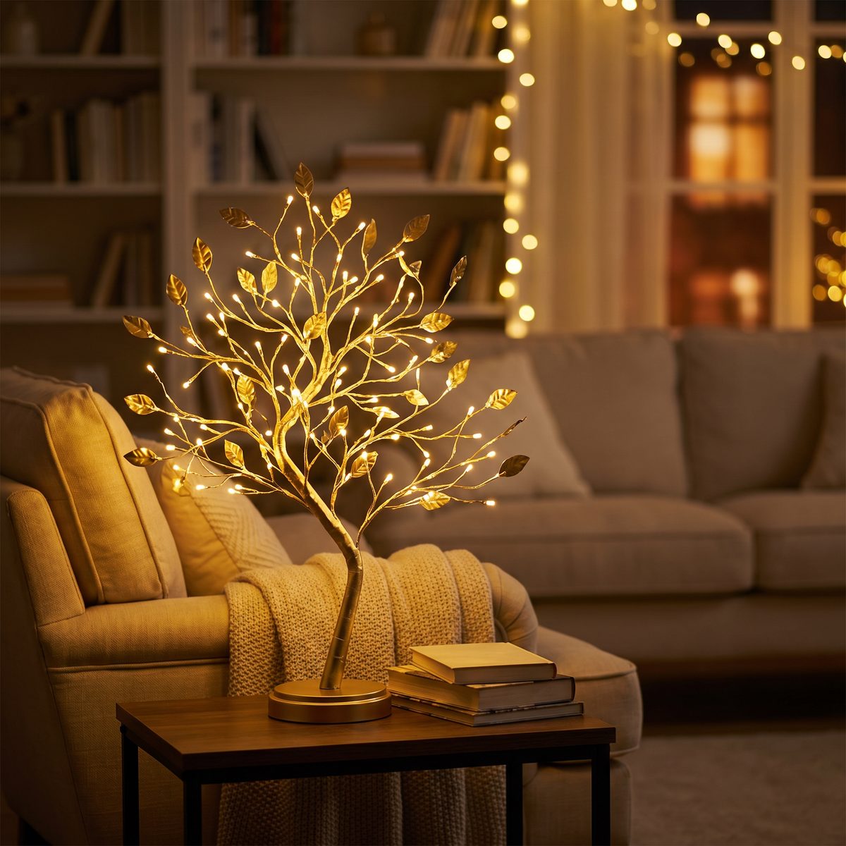 Golden Leaf LED Decorative Tree Night Light
