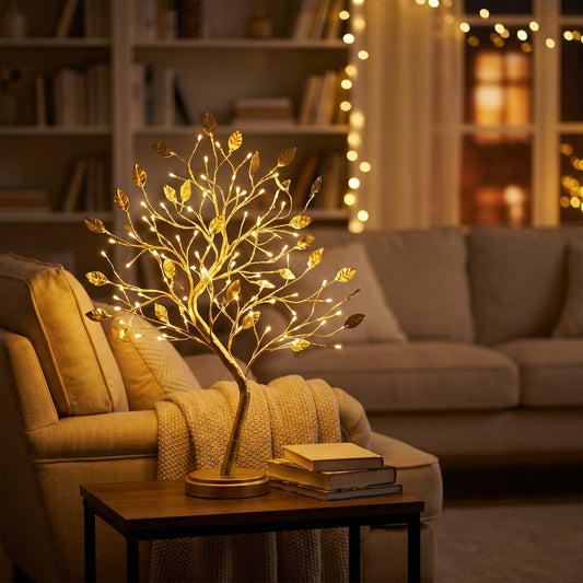 Golden Leaf LED Decorative Tree Night Light