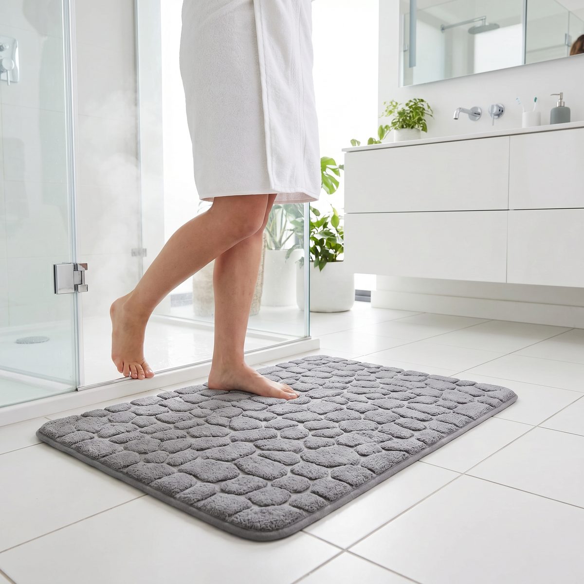 Memory Foam Cobblestone Bath Mat